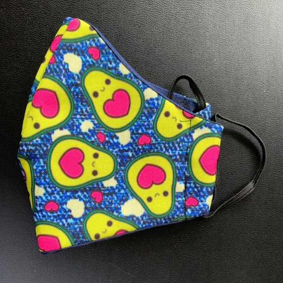 Blue Green Avocado Love Hearts Face Mask 🥑♥️ - Picture 4 of 4